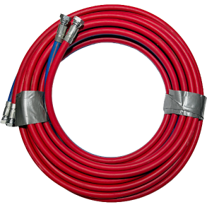 Twin lavtryk materiale-/luftslange 15 m - 20 bar roterende hunkoblinger 1/4